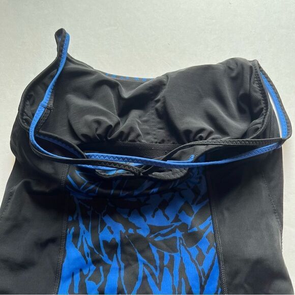 Lands' End Women's Tankini Top Black and Royal Blue Size 6 - Picture 5 of 7